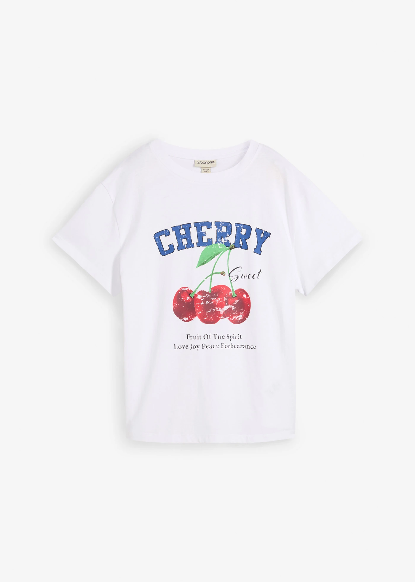 T-shirt z nadrukiem z czystej bawełny organicznej • biały z nadrukiem • sklep bonprix