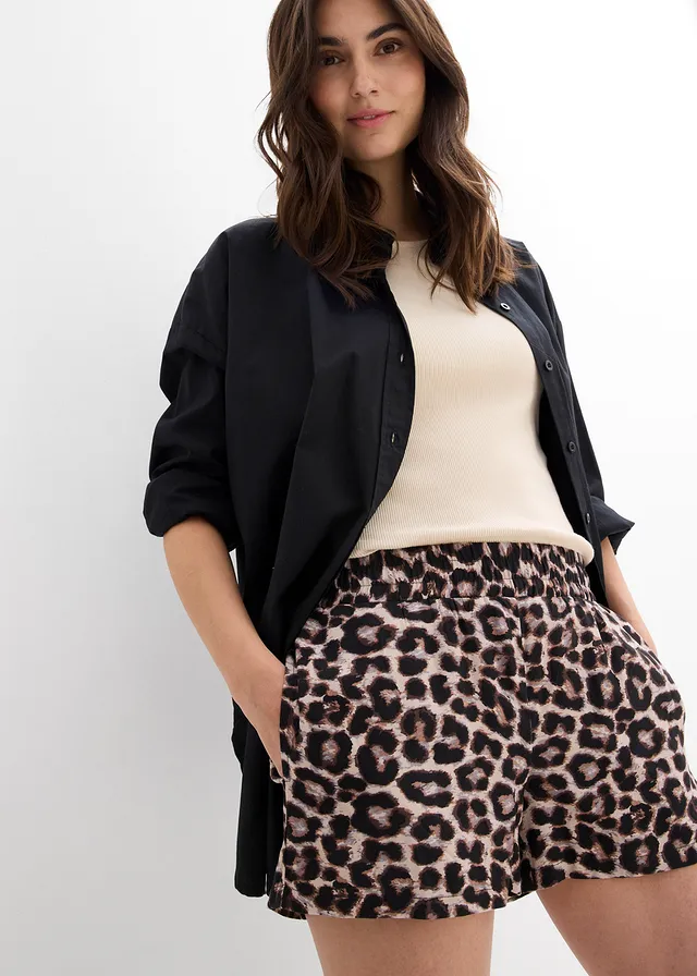 Short met een elastische band • beige luipaardprint • product-page.page-title-suffix