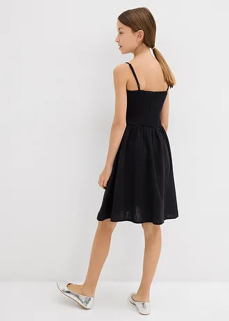 Šaty na ramínka, ze vzdušného mušelínu • černá • bonprix obchod