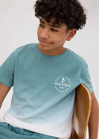 Tričko z čisté bavlny • minerálově modro-bílá • bonprix obchod