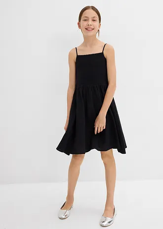 Šaty na ramínka, ze vzdušného mušelínu • černá • bonprix obchod