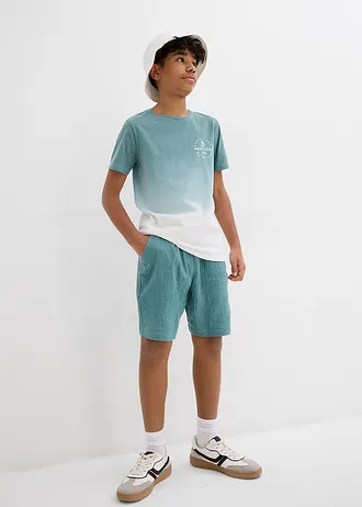 Tričko z čisté bavlny • minerálově modro-bílá • bonprix obchod