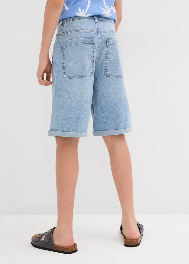 Jeans short loose fit, Kleur: lichtblauw denim