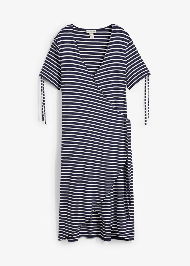 Zavinovacie šaty z padavého mixu viskózy a elastanu