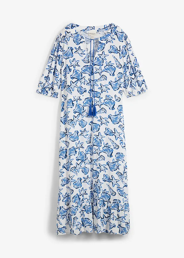 Rochie largă din viscoză cu textură creponată