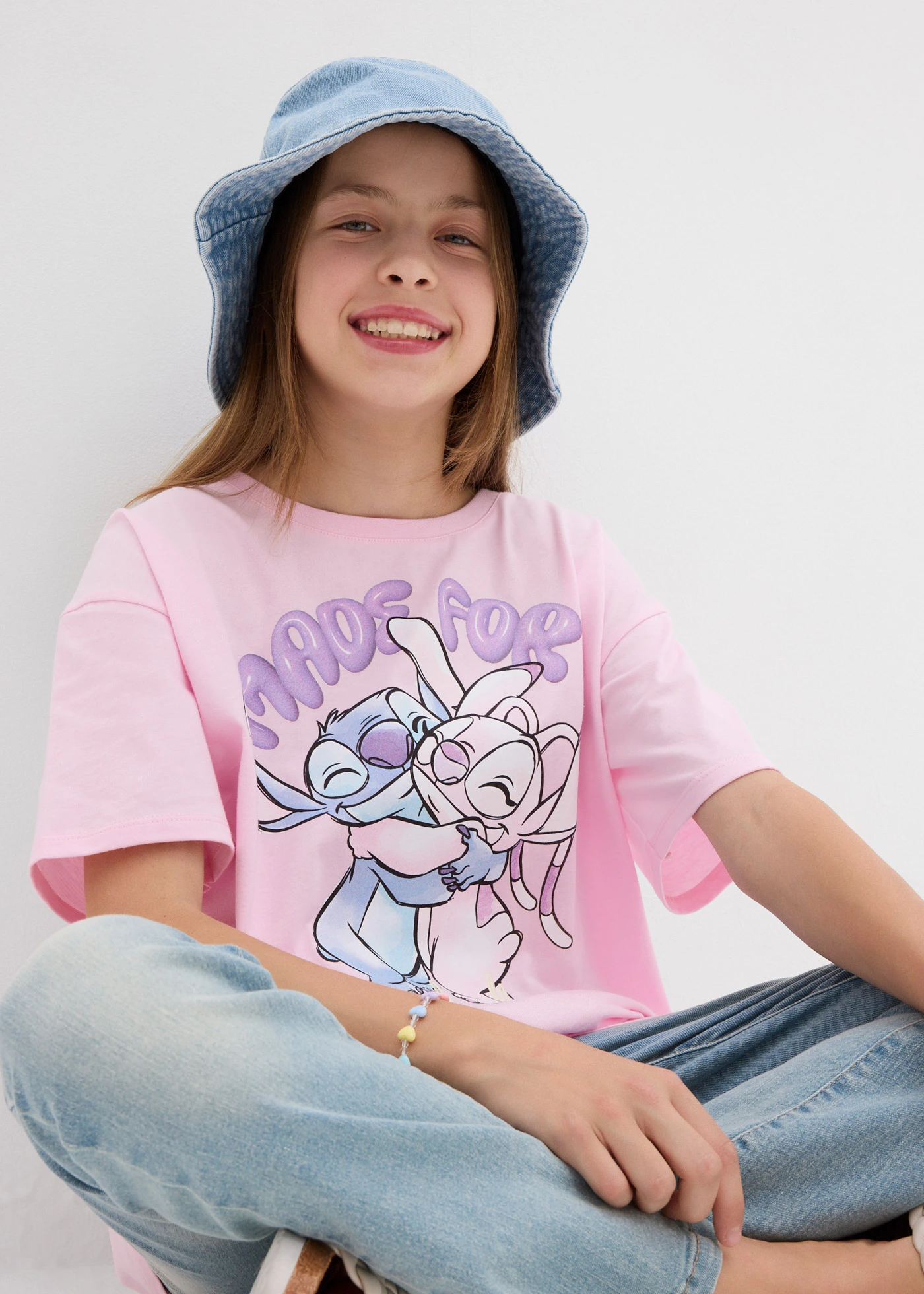 T-shirt Disney Stitch 100% coton • rose imprimé • Boutique bonprix