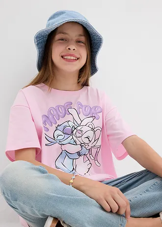 Disney shirt van puur katoen • roze met print • bonprix online shop