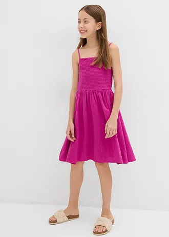 Šaty na ramínka, ze vzdušného mušelínu • fialovorůžová • bonprix obchod