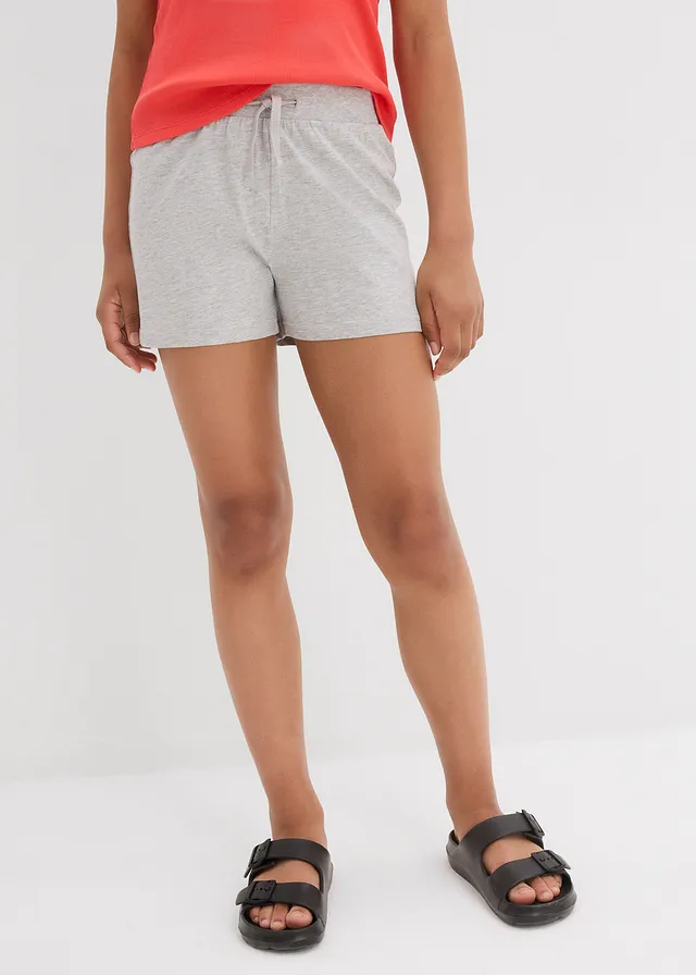 Jersey shorts (set van 3) van puur biologisch katoen, Kleur: zwart+lichtgrijs gemêleerd+soft roze