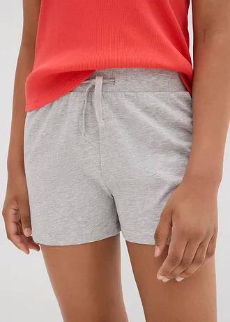 Jersey shorts (set van 3) van puur biologisch katoen • zwart+lichtgrijs gemêleerd+soft roze • bonprix online shop