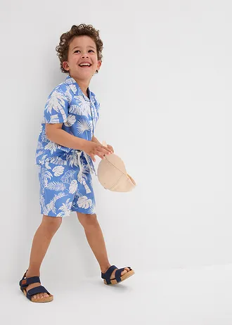 Košile s krátkým rukávem, z měkké viskózy • nebesky modro-přírodní bílá s potiskem • bonprix obchod