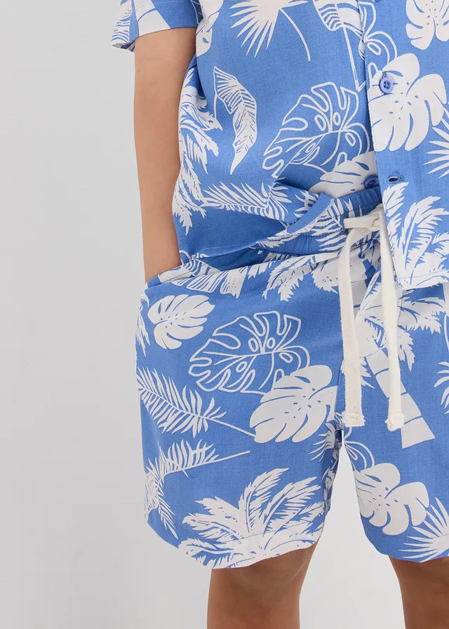Instapshort van zachte viscose • hemelblauw-wolwit gedessineerd • product-page.page-title-suffix