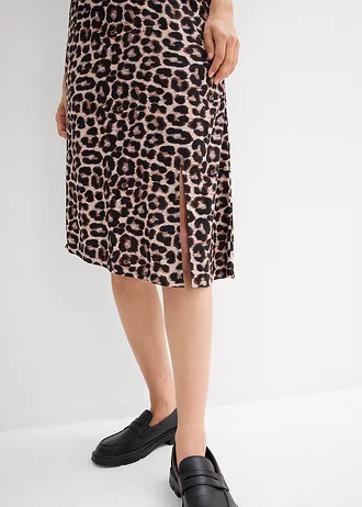 Sukně s leopardím potiskem a rozparkem • béžová s leopardím potiskem • bonprix obchod