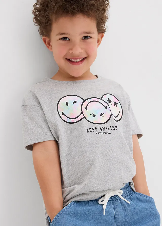 T-shirt avec smileys • gris clair chiné • product-page.page-title-suffix