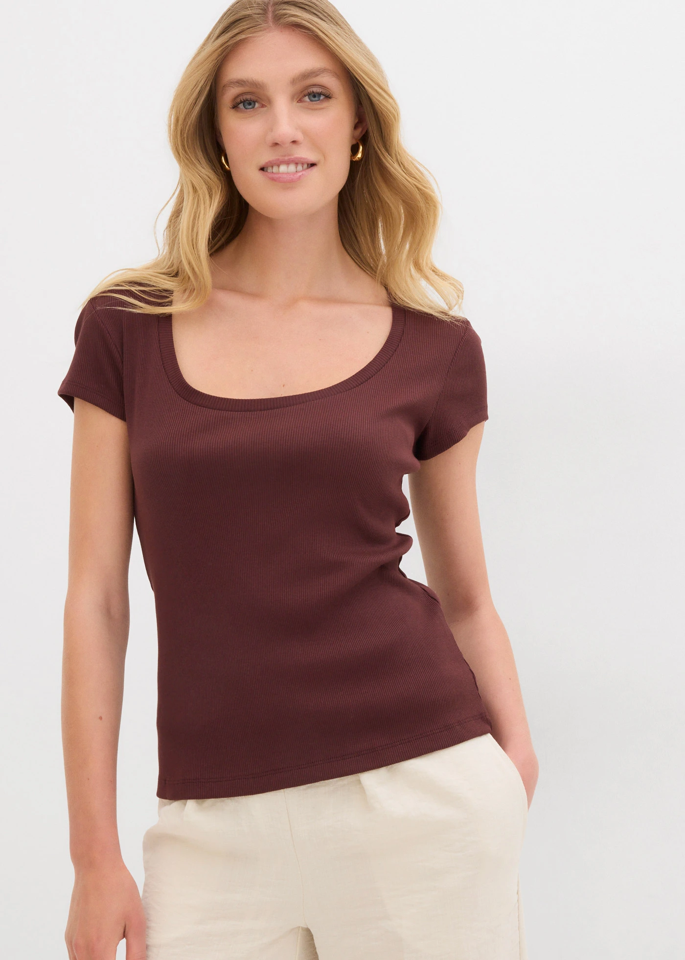 Tricou din bumbac organic 100% • maro-teracotă • magazin bonprix