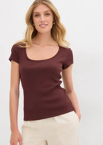 Tricou din bumbac organic 100% • maro-teracotă • magazin bonprix