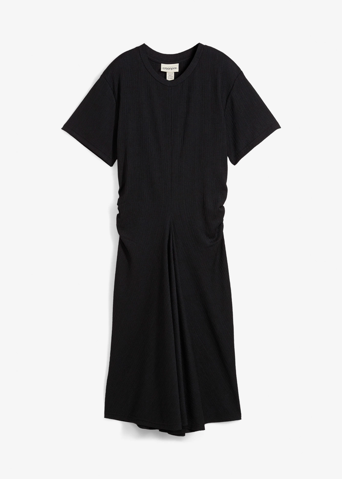 Shirtjurk van gestructureerde crêpe • zwart • bonprix online shop