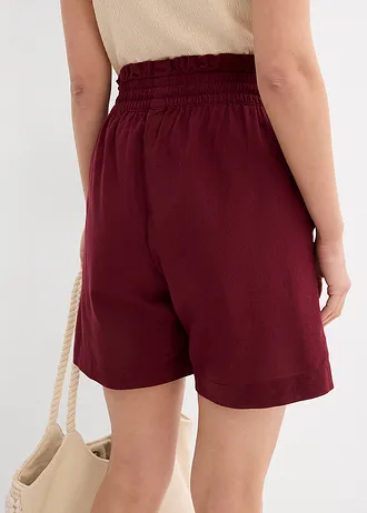 Šortky se lnem • javorově červená • bonprix obchod