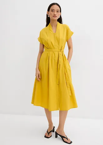 Rozšířené kaftanové šaty, barva: limetkově kari