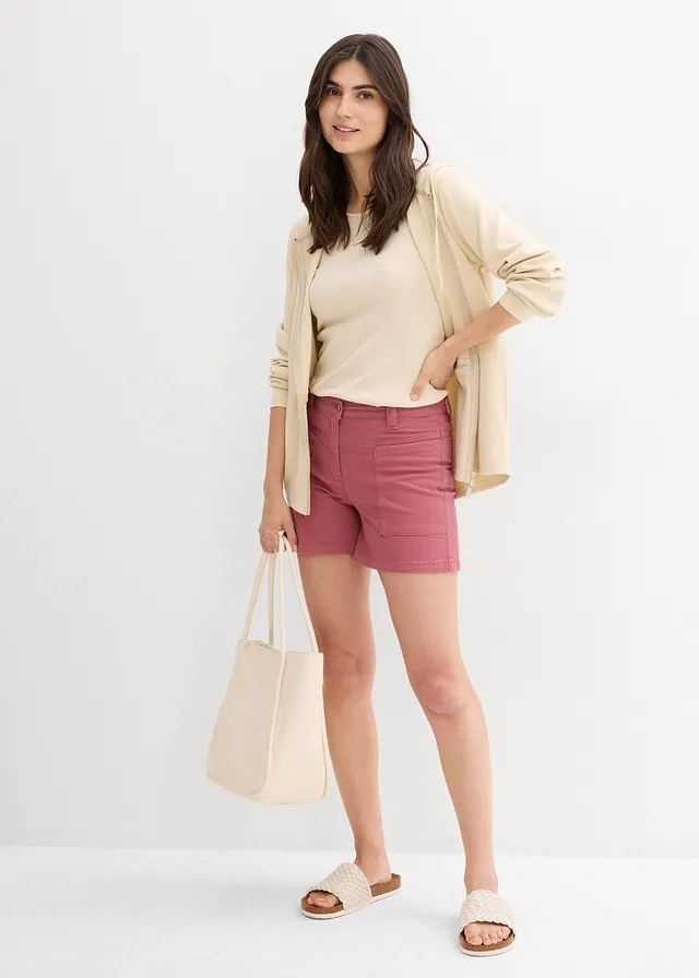 Twill short, Kleur: soft bessen