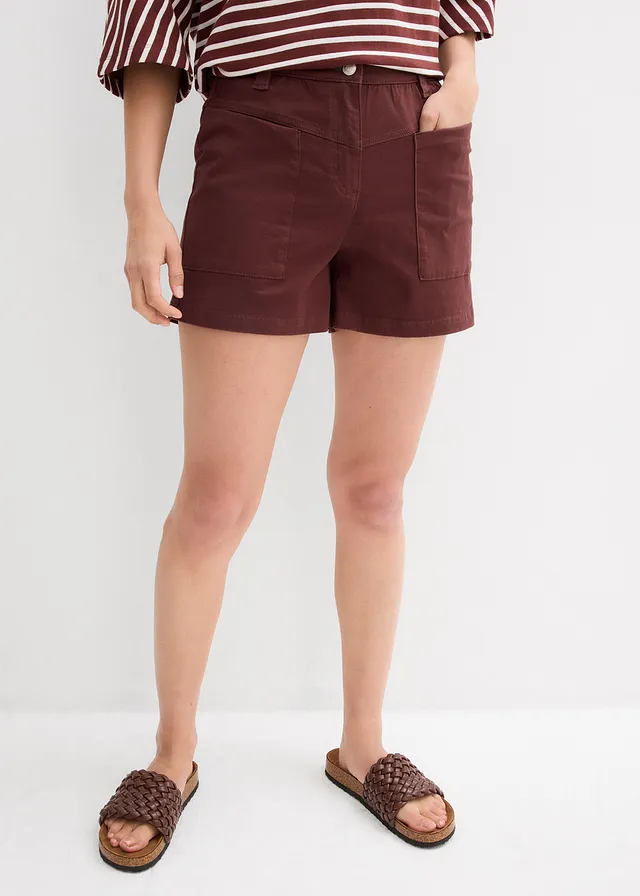 Short en twill, Couleur: marron