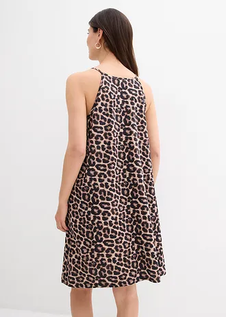 Jurk van puur katoen • beige luipaardprint • bonprix online shop