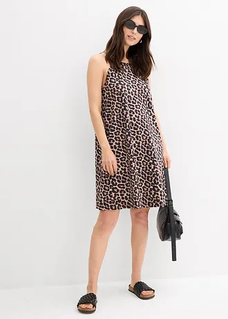 Jurk van puur katoen • beige luipaardprint • bonprix online shop