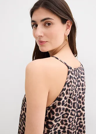 Jurk van puur katoen • beige luipaardprint • bonprix online shop