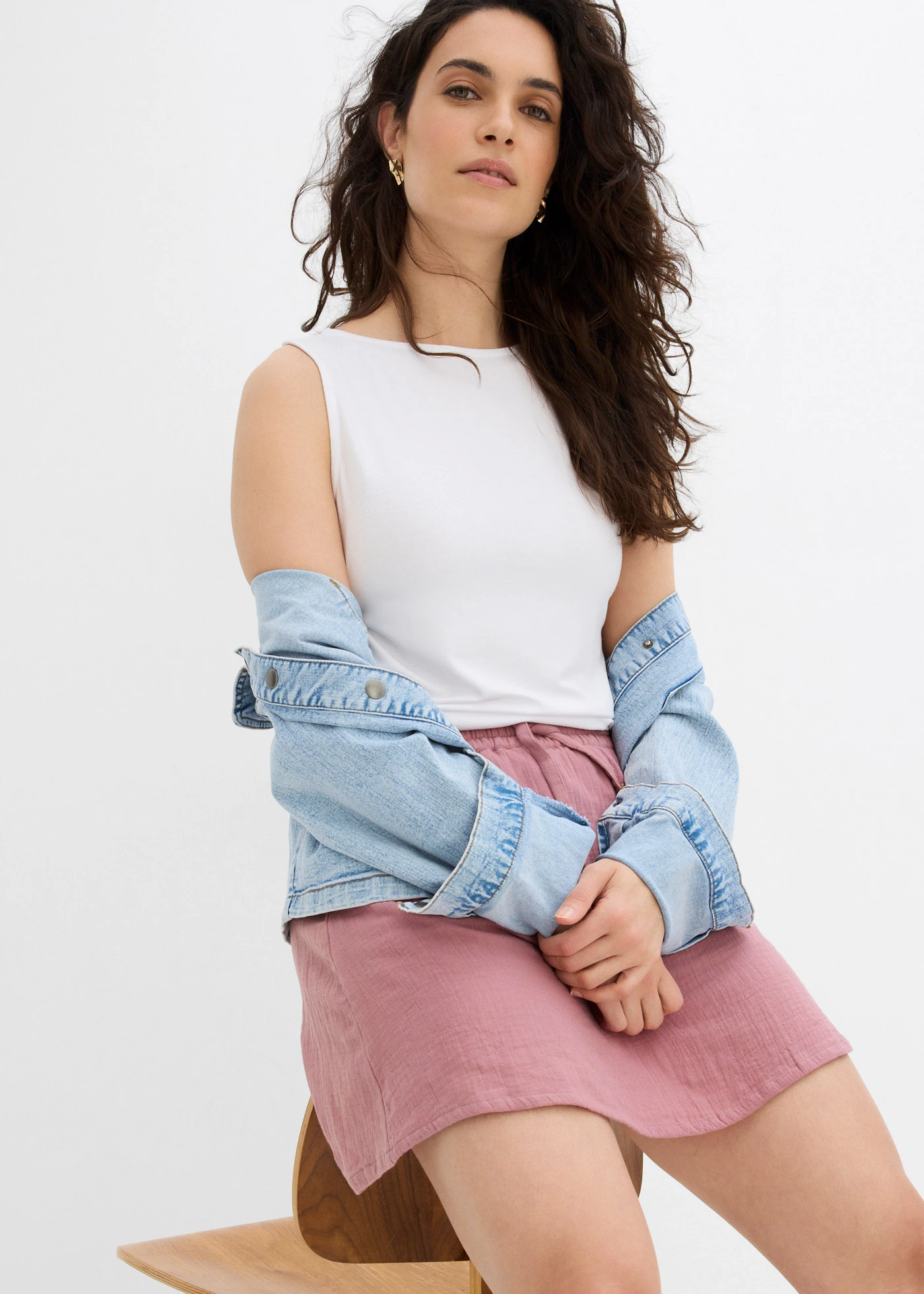Broekrok van soepele mousseline • mat violet • bonprix online shop