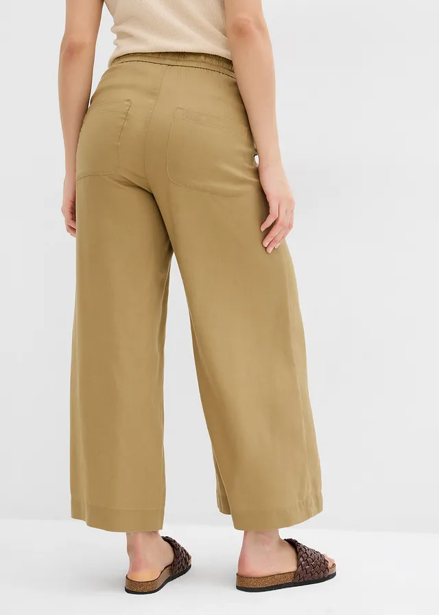 Pantalon 7/8 en Lyocell à taille élastiquée • olive clair • product-page.page-title-suffix