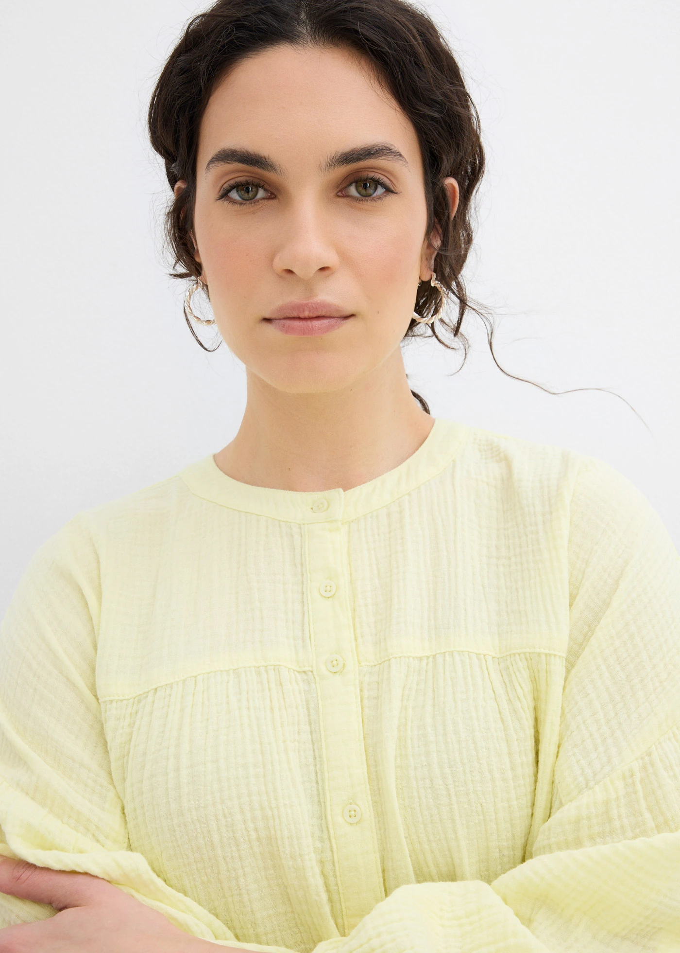 Oversize halenka z mušelínu • citrónový sorbet • bonprix obchod