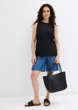 Instapshort van lyocell, Kleur: blue stone