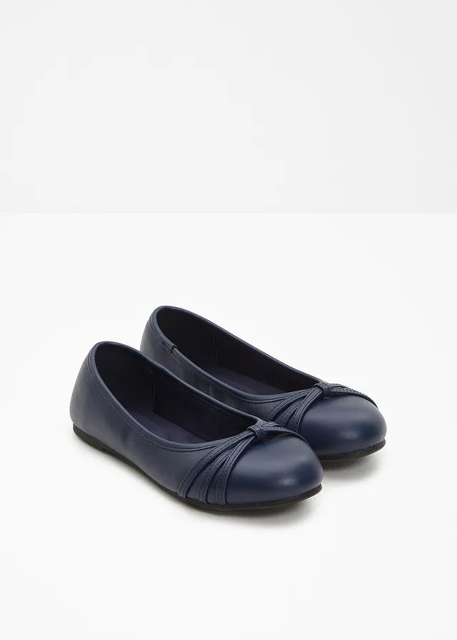 Soepele ballerina's met comfortabele wijdte, Kleur: donkerblauw