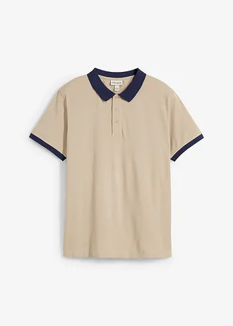 Piqué poloshirt van biologisch katoen • sand • bonprix online shop