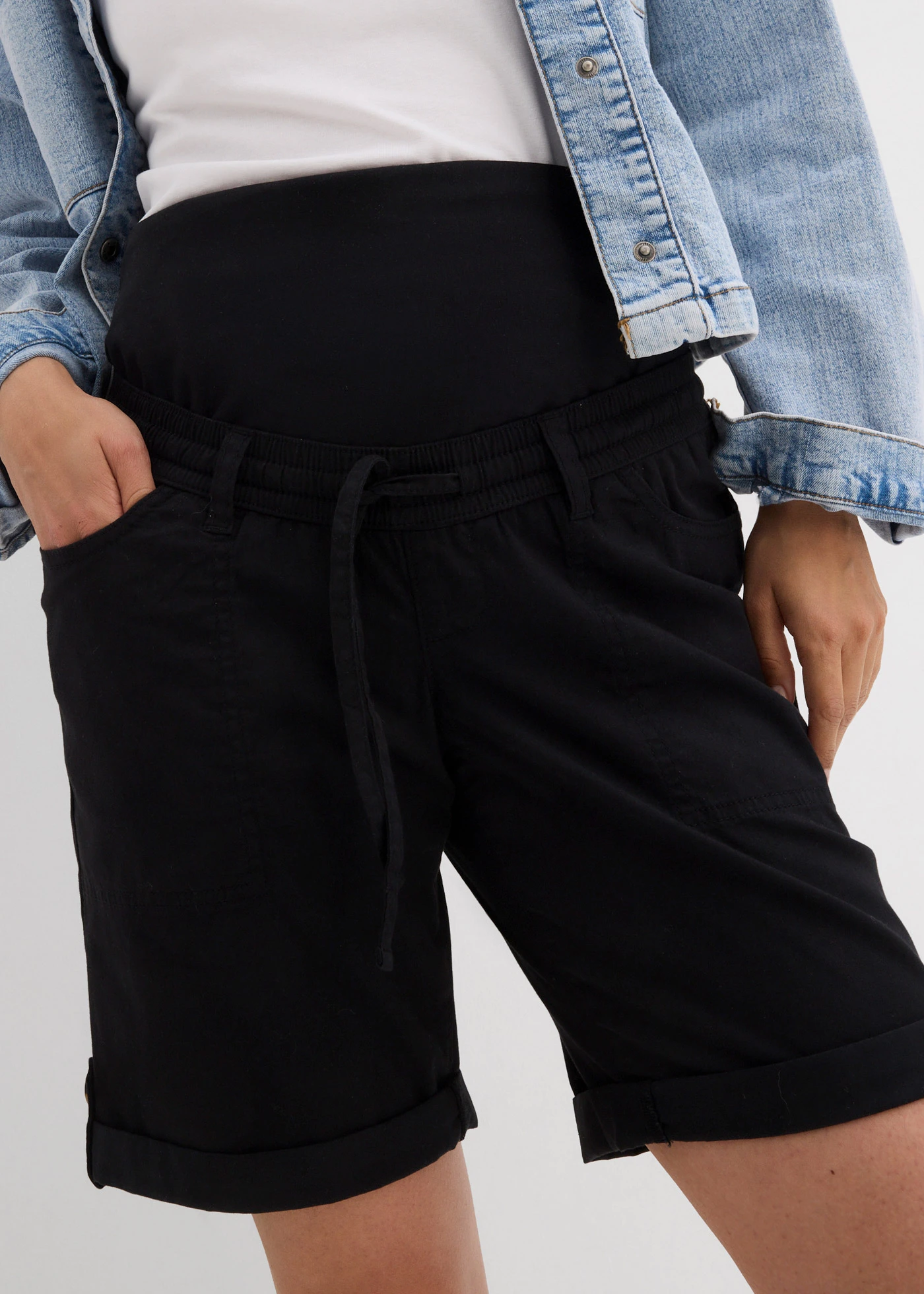 Ohrnovací těhotenské bermudy a šortky 2 v 1 • černá • bonprix obchod