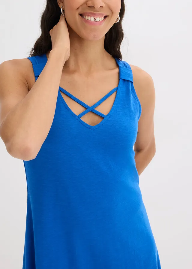 Robe longue 100% coton à bretelles • bleu arctique • product-page.page-title-suffix