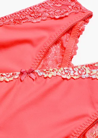 Chilot cu dantelă în filigran (set/ 2 buc.) • pink-paradis cu flori + pink-paradis • magazin bonprix