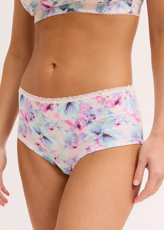 Maxi hipster met biologisch katoen (set van 4) • lichtroze gebloemd+bessen+lichtmenthol • product-page.page-title-suffix