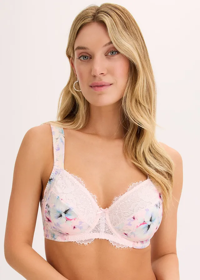 Soutien-gorge à armatures et bretelles rembourrées, Couleur: rose clair floral