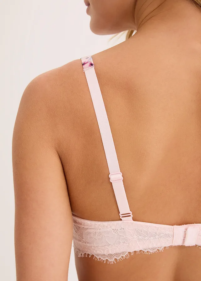 Soutien-gorge à coques en matière brillante • rose clair floral • product-page.page-title-suffix