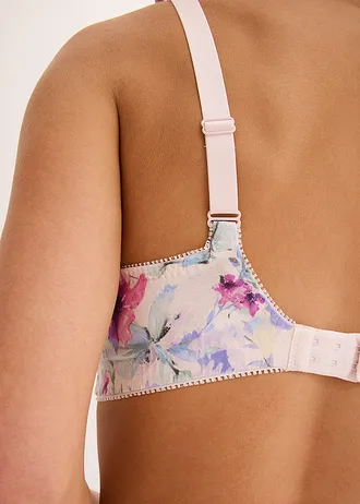 Podprsenka bez kostic, s měkkou organickou bavlnou (3 ks v balení) • světle růžová s květy + světle mentolová + bobulová • bonprix obchod