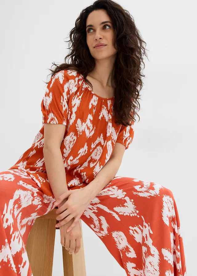 Blouse en viscose • rouge cannelle/blanc cassé • product-page.page-title-suffix
