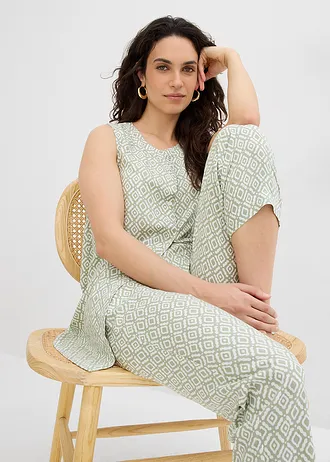 Harémové kalhoty z viskózy • mořké řasy-přírodní bílá • bonprix obchod