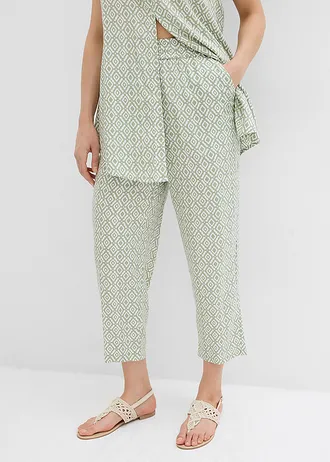 Harembroek van viscose, Kleur: zeegras-wolwit