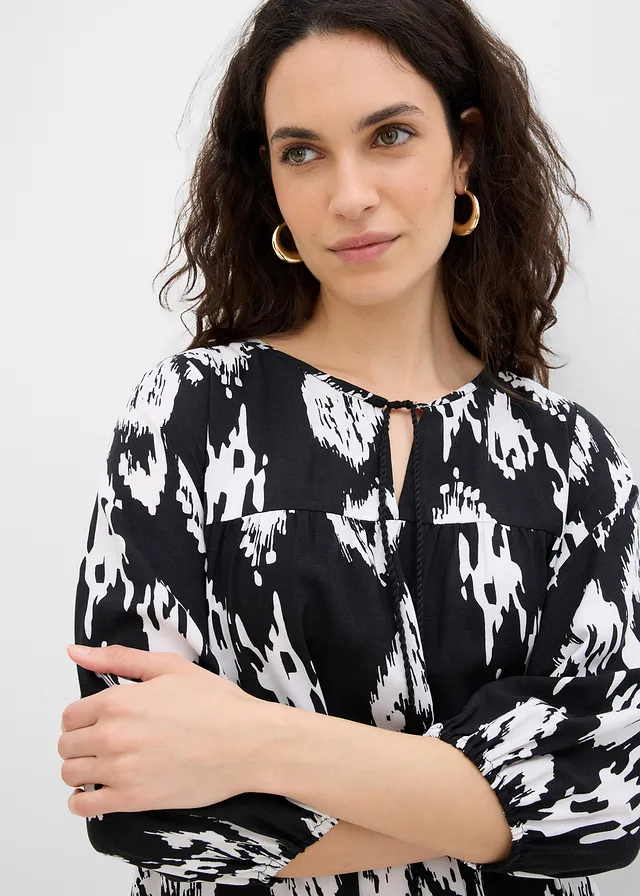Robe-tunique 100% viscose • noir-blanc cassé • product-page.page-title-suffix