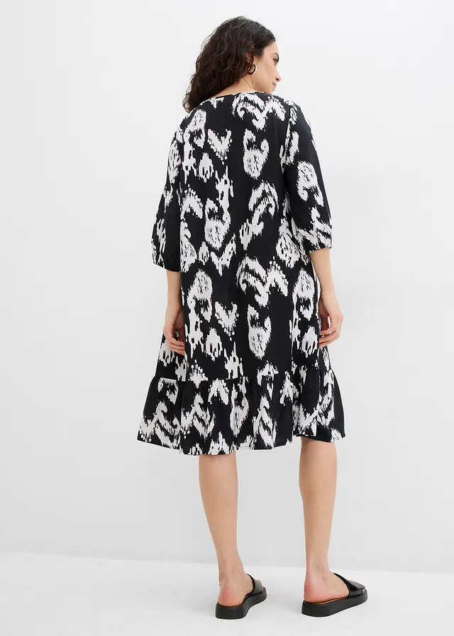 Robe-tunique 100% viscose • noir-blanc cassé • product-page.page-title-suffix