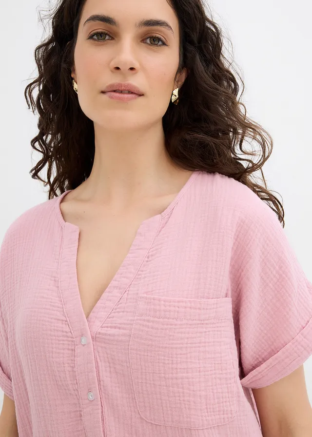 Mousseline blouse met korte mouwen • asroze • product-page.page-title-suffix