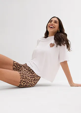 Krátké legíny (2 ks v balení) • leopardí potisk + černá • bonprix obchod