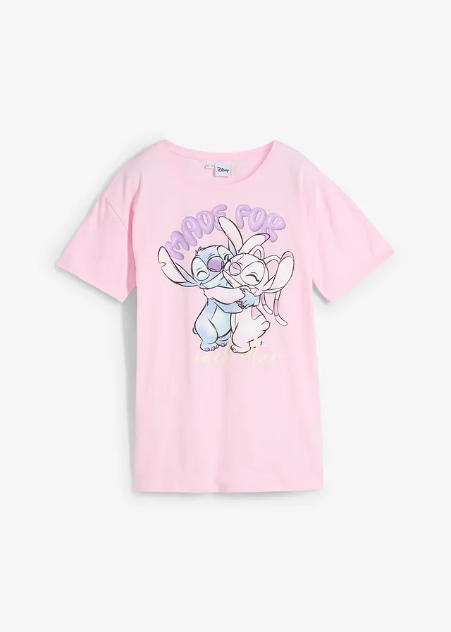 Disney shirt Stitch van katoen, Kleur: roze met print