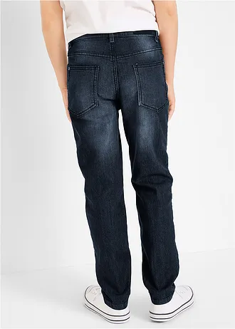 Strečové džíny Slim Fit, s nastavitelným pasem, Straight • tmavě modrý denim • bonprix obchod